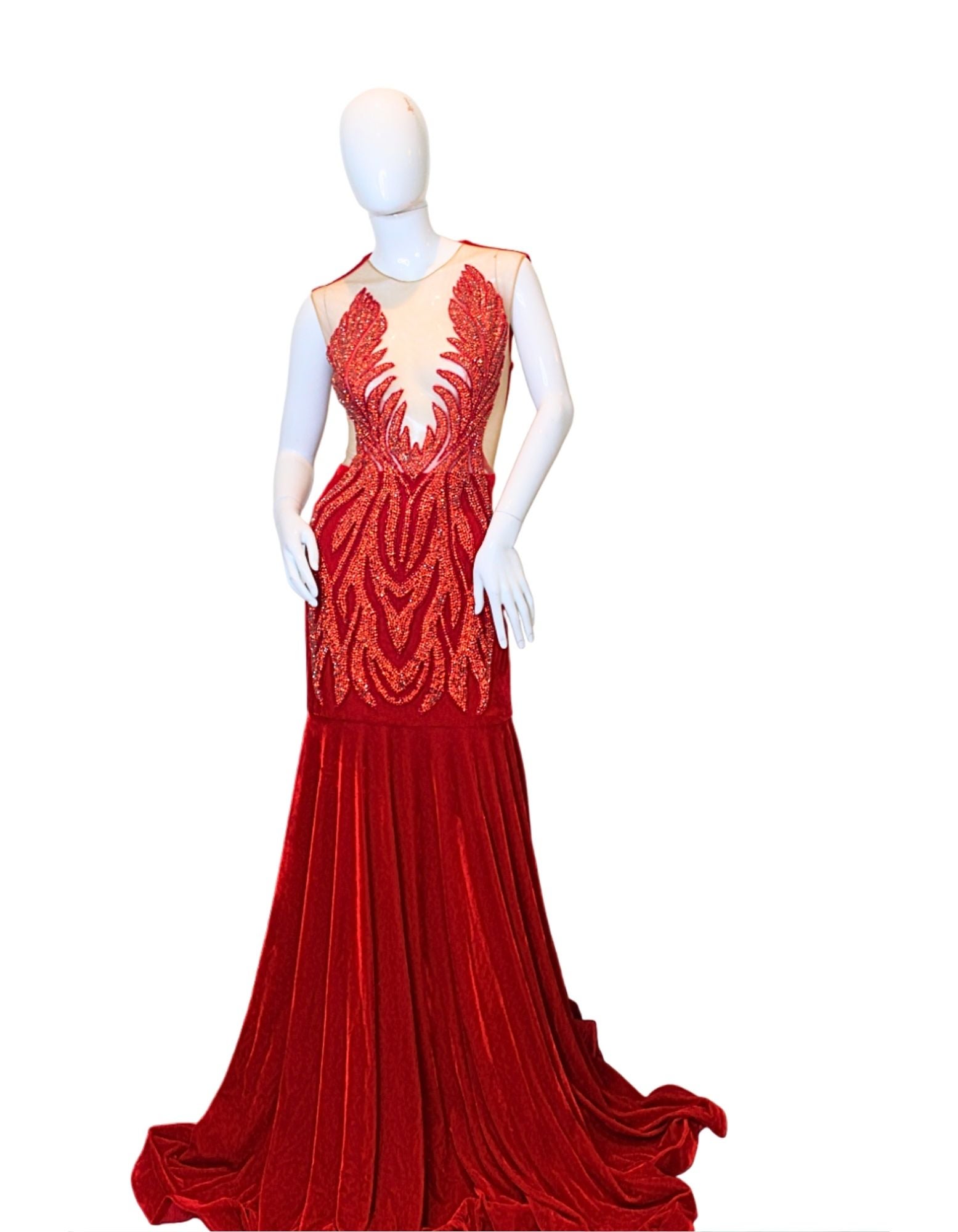 KANN Boutique Birthday Collection Juju Crystal Bronze + Red Long Velvet Gown | Kann Boutique KANN Boutique Birthday Collection Juju Crystal Bronze + Red Long Velvet Gown | Kann Boutique