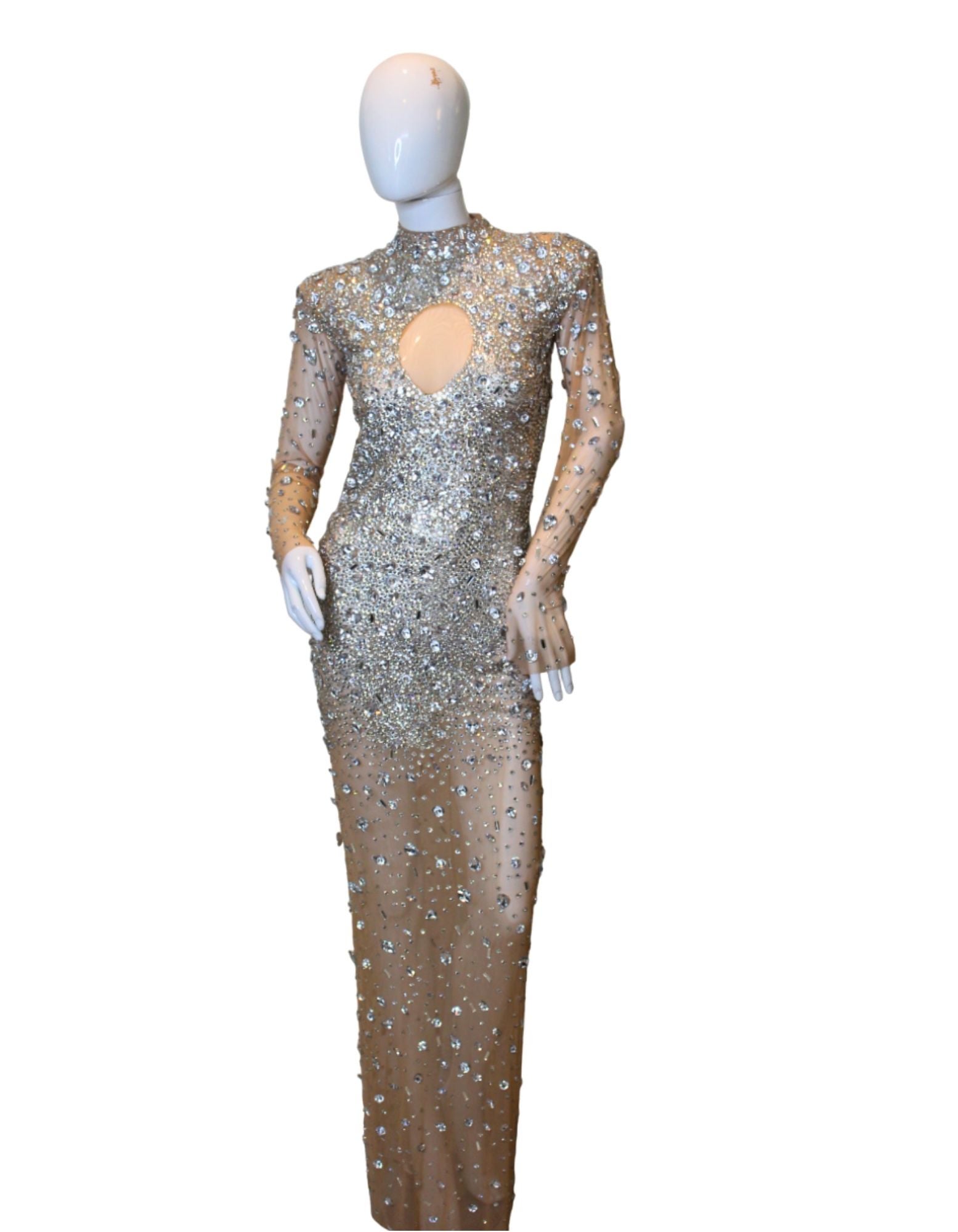 KANN Boutique Josephine Jewelled Long Gown Open Chest | Kann Boutique