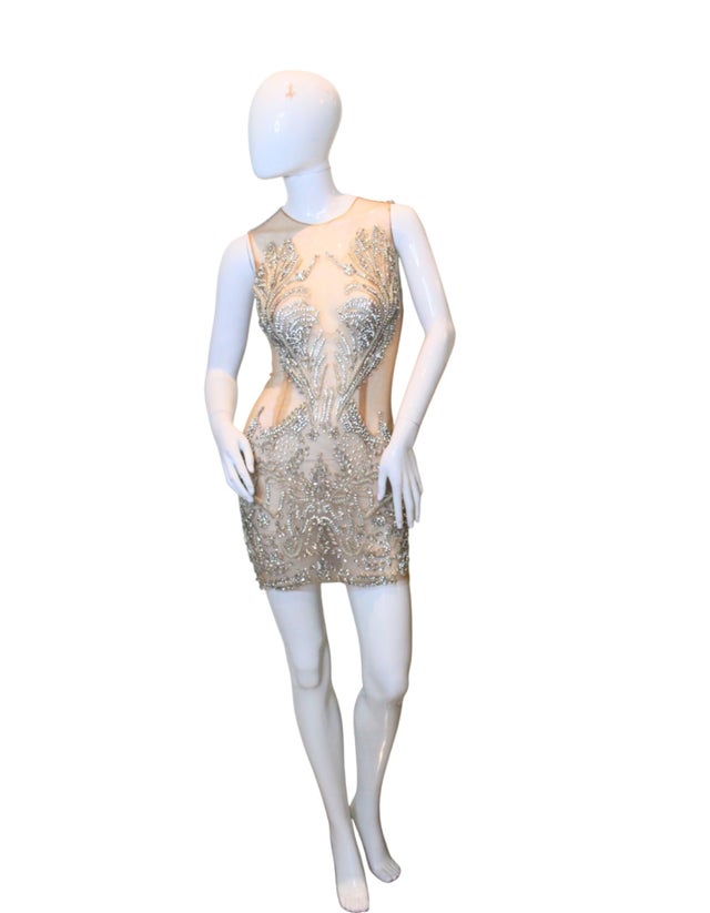 knee length dresses for ladies Nika Swarovski Sapphire Mini Dress main image 0