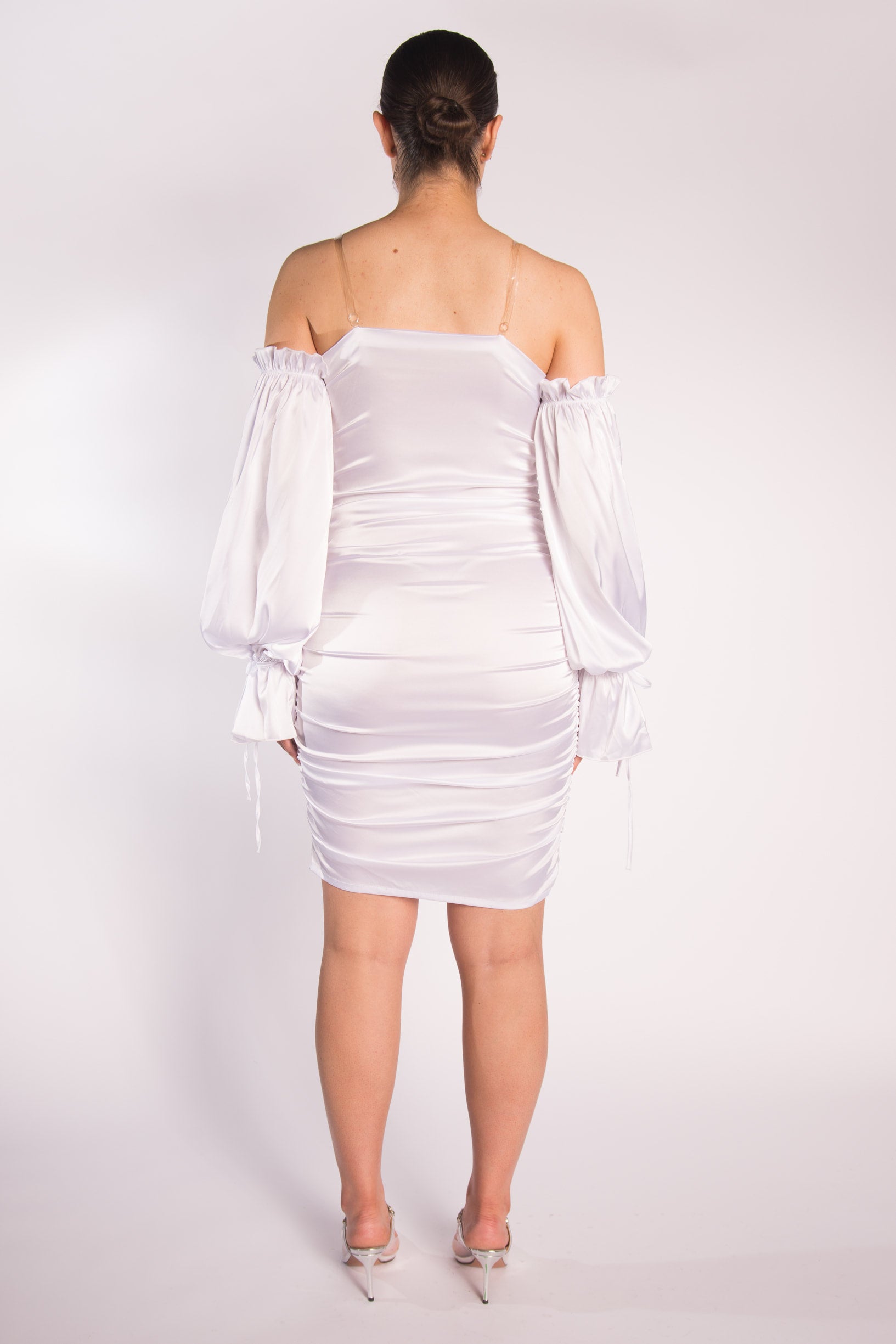 KANN Alia Satin Balloon Sleeve Dress | Kann Boutique